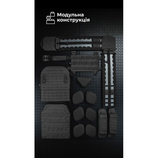 Жіноча модульна плитоноска “М4” з жорсткими камербандами (M-XL | Під плити 25х30 см | Чорний) ТМ Балістика - 13202020106 Жіноча модульна плитоноска “М4” з жорсткими камербандами (M-XL | Під плити 25х30 см | Чорний) ТМ Балістика - 13202020106