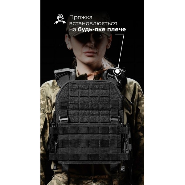Жіноча модульна плитоноска “М4” з жорсткими камербандами (M-XL | Під плити 25х30 см | Чорний) ТМ Балістика - 13202020106 Жіноча модульна плитоноска “М4” з жорсткими камербандами (M-XL | Під плити 25х30 см | Чорний) ТМ Балістика - 13202020106