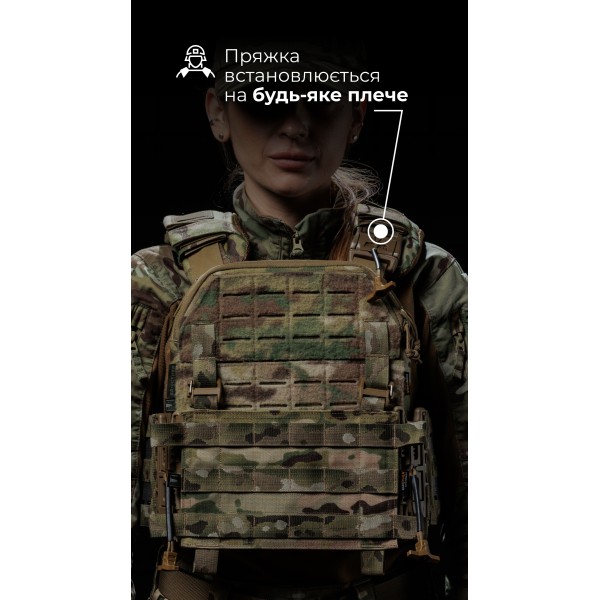 Жіноча модульна плитоноска “М4” з жорсткими камербандами (M-XL | Під плити 25х30 см | Мультикам) ТМ Балістика - 13202020108 Жіноча модульна плитоноска “М4” з жорсткими камербандами (M-XL | Під плити 25х30 см | Мультикам) ТМ Балістика - 13202020108