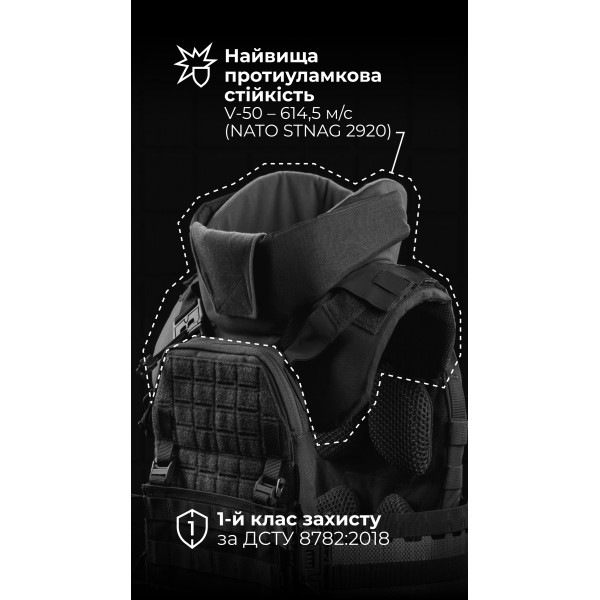 Жіноча модульна плитоноска “М4” з жорсткими камербандами та захистом шиї (M-XL | 1 клас | Під плити 25х30 см | Чорний) ТМ Балістика - 1320203010601 Жіноча модульна плитоноска “М4” з жорсткими камербандами та захистом шиї (M-XL | 1 клас | Під плити 25х30 см | Чорний) ТМ Балістика - 1320203010601
