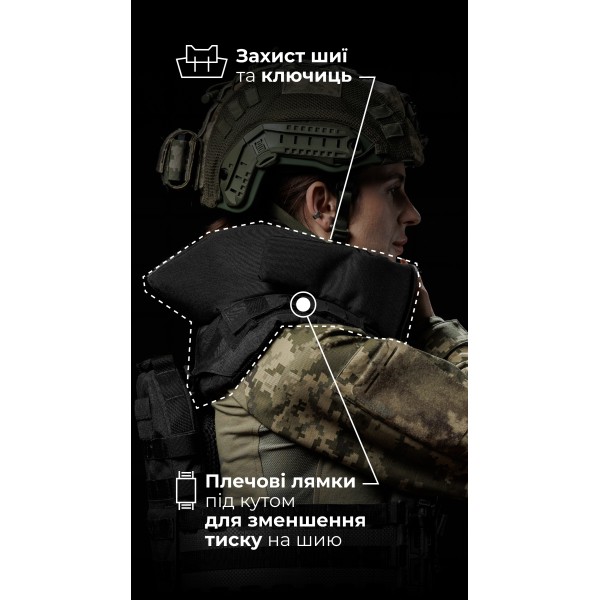 Жіноча модульна плитоноска “М4” з жорсткими камербандами та захистом шиї (M-XL | 1 клас | Під плити 25х30 см | Чорний) ТМ Балістика - 1320203010601 Жіноча модульна плитоноска “М4” з жорсткими камербандами та захистом шиї (M-XL | 1 клас | Під плити 25х30 см | Чорний) ТМ Балістика - 1320203010601