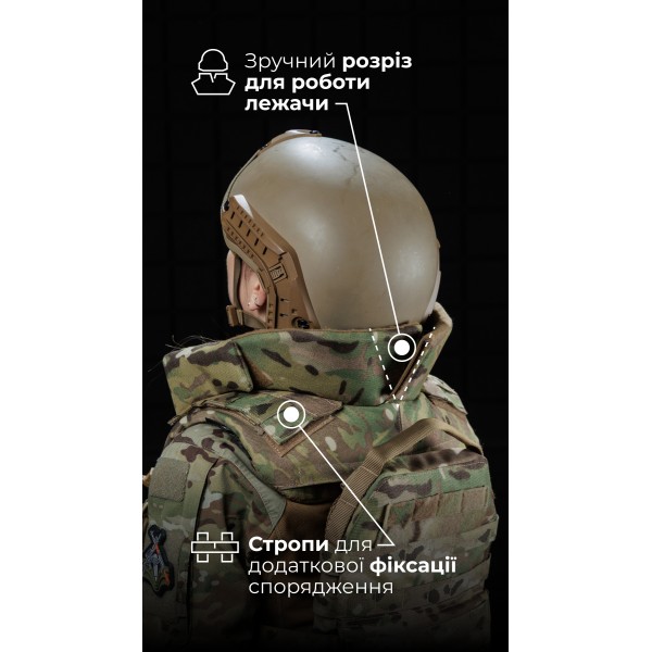 Жіноча модульна плитоноска “М4” з жорсткими камербандами та захистом шиї (M-XL | 1 клас | Під плити 25х30 см | Мультикам) ТМ Балістика - 1320203010801 Жіноча модульна плитоноска “М4” з жорсткими камербандами та захистом шиї (M-XL | 1 клас | Під плити 25х30 см | Мультикам) ТМ Балістика - 1320203010801
