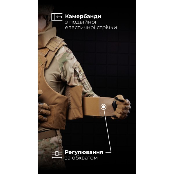 Протиуламковий бронежилет “Сорочка PRO” з захистом шиї та ключиць “M4” (М | 1 клас | Койот) ТМ Балістика - 1330108010101 Протиуламковий бронежилет “Сорочка PRO” з захистом шиї та ключиць “M4” (М | 1 клас | Койот) ТМ Балістика - 1330108010101