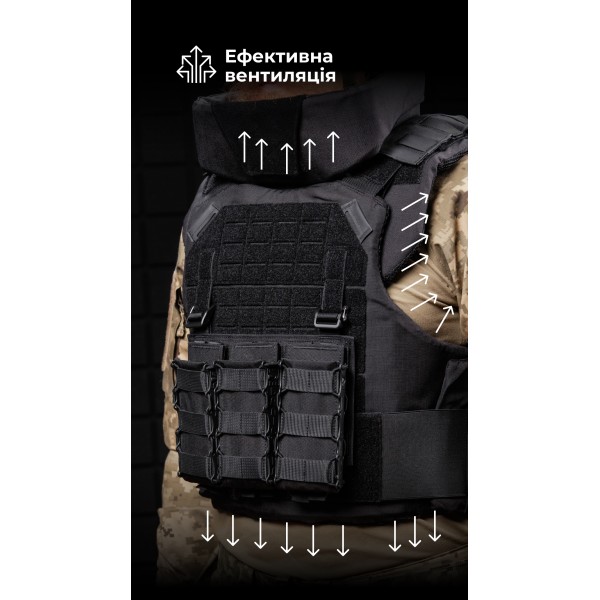 Протиуламковий бронежилет “Сорочка PRO” з захистом шиї та ключиць “M4” (М | 2 клас | Чорний) ТМ Балістика - 1330108010602 Протиуламковий бронежилет “Сорочка PRO” з захистом шиї та ключиць “M4” (М | 2 клас | Чорний) ТМ Балістика - 1330108010602