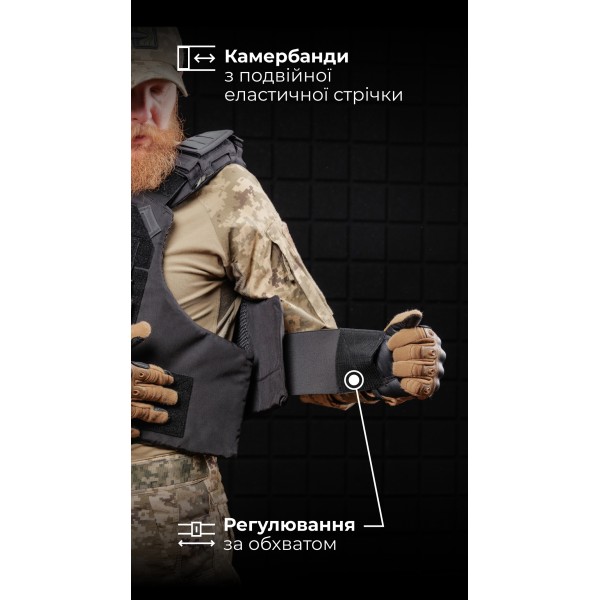 Протиуламковий бронежилет “Сорочка PRO” з ергономічними плечовими демпферами “M4” (М | 1 клас | Чорний) ТМ Балістика - 1330110010601 Протиуламковий бронежилет “Сорочка PRO” з ергономічними плечовими демпферами “M4” (М | 1 клас | Чорний) ТМ Балістика - 1330110010601