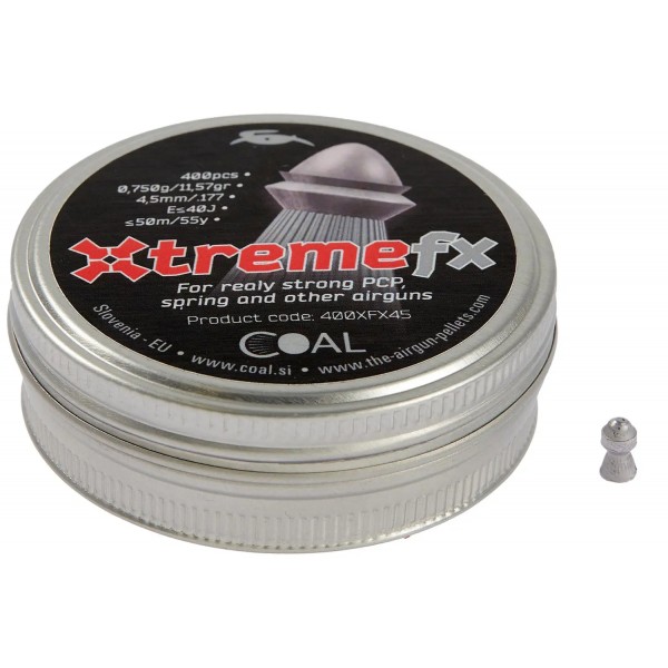 Пули пневматические Coal Xtreme FX. Кал. 4.5 мм. Вес - 0.75 г. 400 шт/уп - 39840020