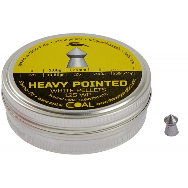 Пули пневматические Coal Heavy Pointed кал. 6.35 мм 2.0 г 125 шт/уп - 39840030