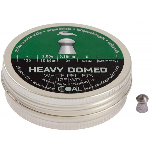 Пули пневматические Coal Heavy Domed кал. 6.35 мм 2 г 125 шт/уп - 39840031