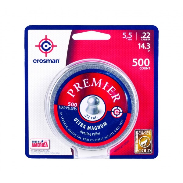 Кульки Crosman Premier 0.92 г, кал.22(5.5 мм), уп. 500 шт. - LDP22