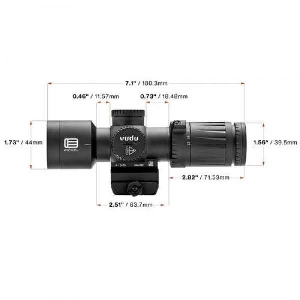 Прицел оптический EOTECH Vudu 4-12x36 (30 мм) FFP Ultra-Short illum. MR5 (MRAD) - VDU4-12FFMR5