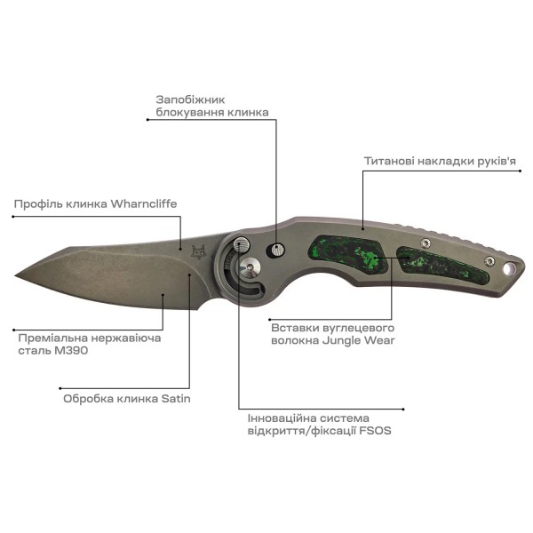 Ніж Fox Jupiter Titanium Jungle Wear CF - 17530654
