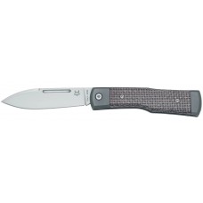Нож Fox Gunstock M390 Bison Micarta Titanium Black, сталь - M390, рукоять - микарта, длина клинка - 70 мм, длина общая - 160 мм