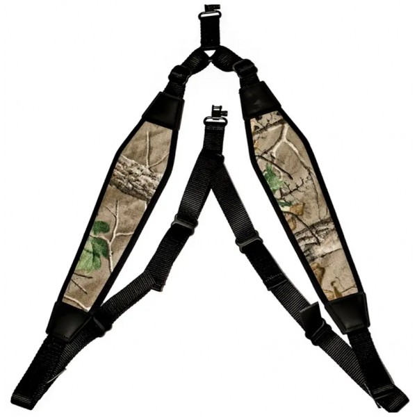 Ремінь рушничний GrovTec двоточковий біатлонного типу. Камуфляж/чорний - 13280140