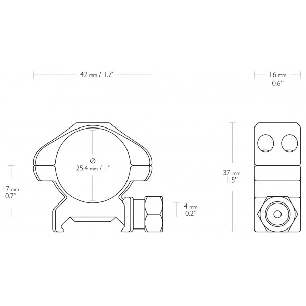 Кольца Hawke Precision Steel. d - 25.4 мм. Low. Weaver/Picatinny - 39860084 Кольца Hawke Precision Steel. d - 25.4 мм. Low. Weaver/Picatinny - 39860084