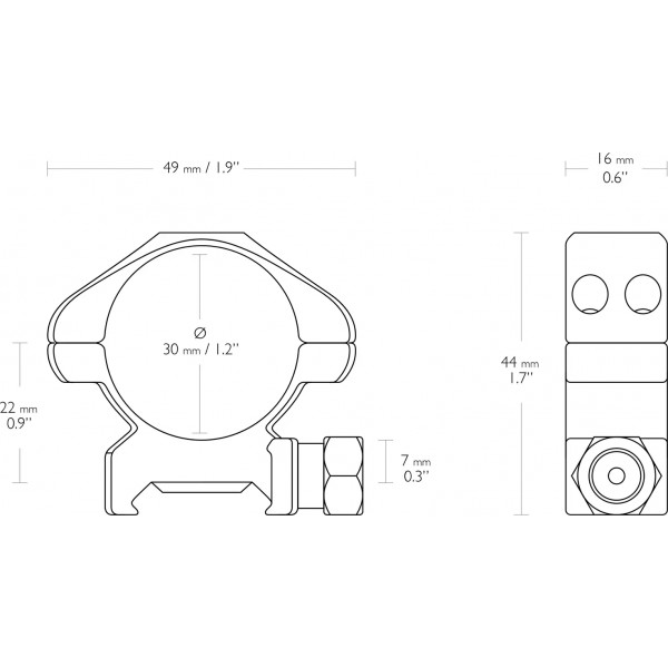 Кільця Hawke Precision Steel. d - 30 мм. Medium. Weaver/Picatinny - 39860088 Кільця Hawke Precision Steel. d - 30 мм. Medium. Weaver/Picatinny - 39860088