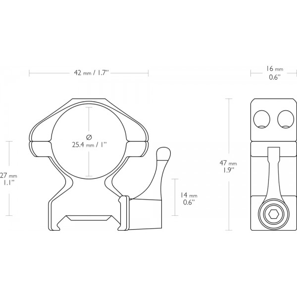 Кольца быстросъемные Hawke Precision Steel. d - 25.4 мм. High. Weaver/Picatinny - 39860092 Кольца быстросъемные Hawke Precision Steel. d - 25.4 мм. High. Weaver/Picatinny - 39860092