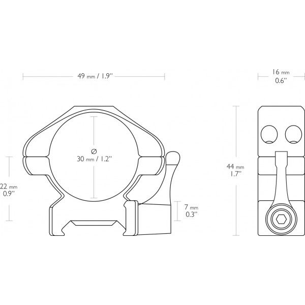 Кольца быстросъемные Hawke Precision Steel. d - 30 мм. Medium. Weaver/Picatinny - 39860094 Кольца быстросъемные Hawke Precision Steel. d - 30 мм. Medium. Weaver/Picatinny - 39860094