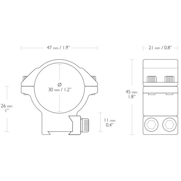 Кільця Hawke Match Mount. d - 30 мм. Medium. "Ластівчин хвіст" - 39860158 Кільця Hawke Match Mount. d - 30 мм. Medium. "Ластівчин хвіст" - 39860158