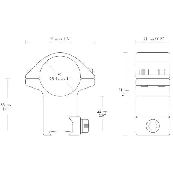 Кольца Hawke Match Mounts. d - 25.4 мм. High. "Ласточкин хвост" - 39860169 Кольца Hawke Match Mounts. d - 25.4 мм. High. "Ласточкин хвост" - 39860169