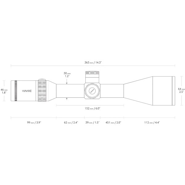 Прицел оптический Hawke Sidewinder 6-24x56 SF FFP сетка Half Mil с подсветкой - 39860232 Прицел оптический Hawke Sidewinder 6-24x56 SF FFP сетка Half Mil с подсветкой - 39860232