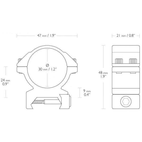 Кольца Hawke Match Mounts. d - 30 мм. Medium. Weaver - 39860272 Кольца Hawke Match Mounts. d - 30 мм. Medium. Weaver - 39860272