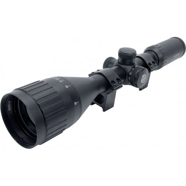 Приціл оптичний Hawke Fast Mount 3-12x50 AO сітка Mil Dot з підсвічуванням. Кільця на Weaver - 39860490