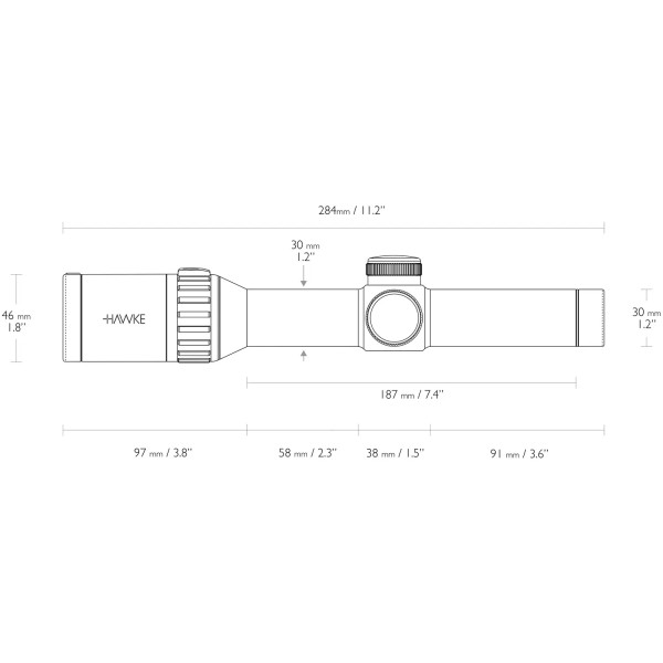Прицел оптический Hawke Endurance FD 1-6x24 сетка L4A с подсветкой - 39860551 Прицел оптический Hawke Endurance FD 1-6x24 сетка L4A с подсветкой - 39860551