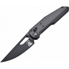 Нож Hightron Sharplyn, 14C28N, G10 + CF, черный, черный клинок