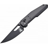 Нож Hightron Sharplyn, 14C28N, G10 + CF, черный, черный клинок