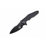 Ніж Hightron Mini Ventura, D2, G10, чорний, чорний stonewash клинок