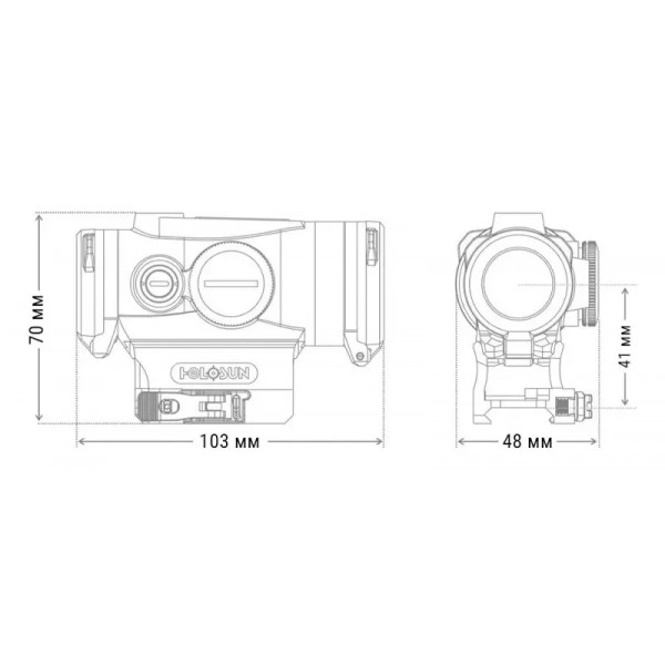 Прицел коллиматорный Holosun HE530G-RD точка 2 MOA + круг 65 МОА - 15920051 Прицел коллиматорный Holosun HE530G-RD точка 2 MOA + круг 65 МОА - 15920051