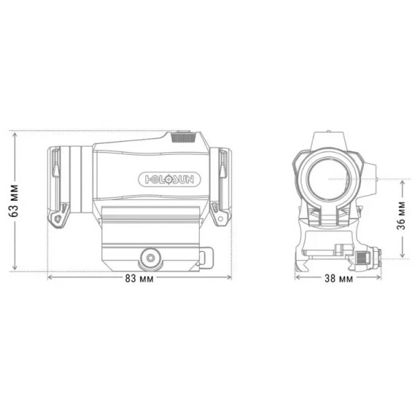 Прицел коллиматорный Holosun HE515CT-RD точка 2 MOA + круг 65 МОА - 15920052 Прицел коллиматорный Holosun HE515CT-RD точка 2 MOA + круг 65 МОА - 15920052