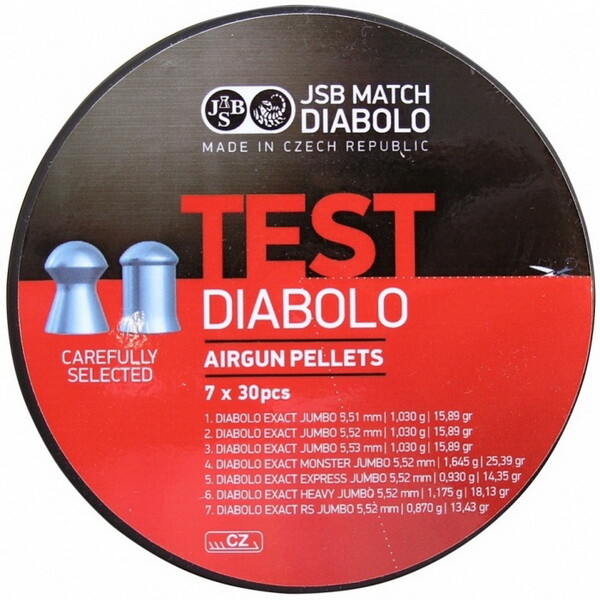 Пульки JSB Diabolo Test Exact Jumbo 1.03 г, кал.220(5.5 мм), 210 шт. - 002004-210