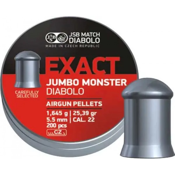 Пули пневматические JSB Diabolo Exact Jumbo Monster 1,645 г 5,52 мм 200 шт/уп - 14530529