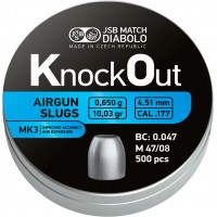 Кулі пневматичні JSB Diabolo Knock Out Slugs MK3 0,65 г 4,5 мм 500 шт/уп
