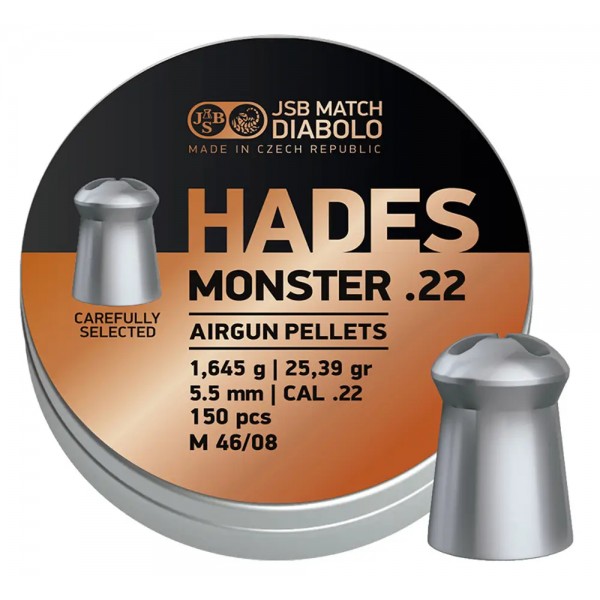 Пули пневматические JSB Diabolo Hades Monster 1,645 г 5,5 мм 150 шт/уп - 14530617