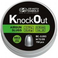 Пули пневматические JSB Diabolo Knock Out Slugs 2,17 г 6,35 мм 150 шт/уп