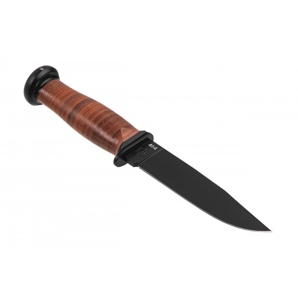 Ніж Ka-Bar Mark I, чорний, набірна шкір. рукоять, шкіряний чохол - 2225 Ніж Ka-Bar Mark I, чорний, набірна шкір. рукоять, шкіряний чохол - 2225