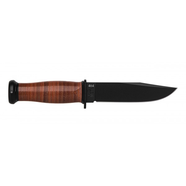 Ніж Ka-Bar Mark I, чорний, набірна шкір. рукоять, шкіряний чохол - 2225 Ніж Ka-Bar Mark I, чорний, набірна шкір. рукоять, шкіряний чохол - 2225