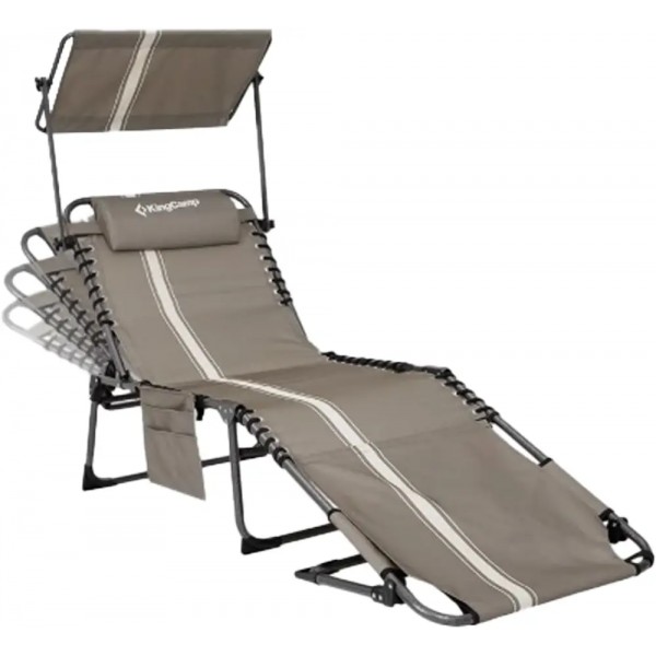 Шезлонг KingCamp Magnolia B10 Plus Grey/White - 22486557
