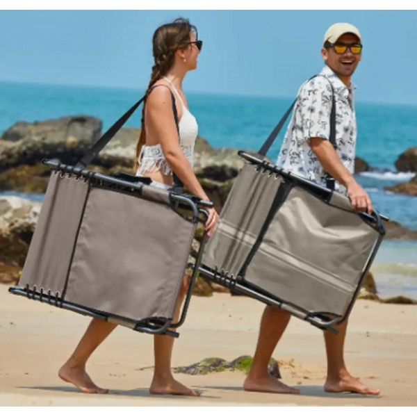 Шезлонг KingCamp Magnolia B10 Plus Grey/White - 22486557