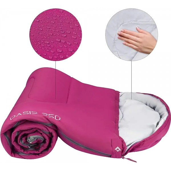 Спальний мішок KingCamp Oasis 250 Comf +12°C / Lim +7°C / Extr -3°C Rosered - 22486570 Спальний мішок KingCamp Oasis 250 Comf +12°C / Lim +7°C / Extr -3°C Rosered - 22486570