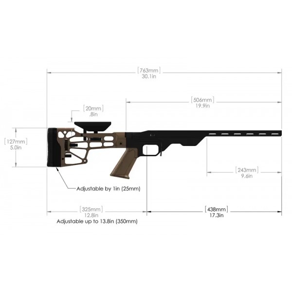 Шасси MDT LSS-XL для Remington 700 LA Black - 17280042