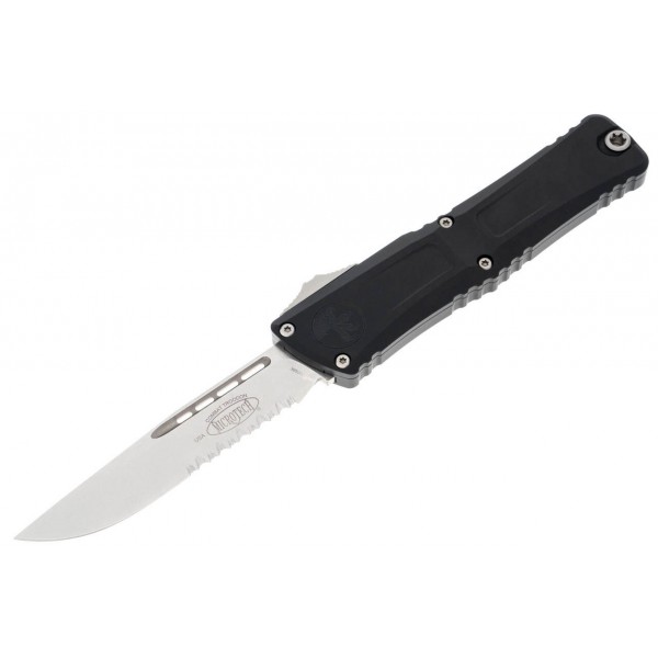 Нож Microtech Combat Troodon LT S/E OTF, stonewash. полусеррейтор, черный - 1143-11