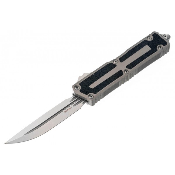 Нож Microtech Scarab II Gen III D/E-S, stonewash, черно-серый - 1180-10NC