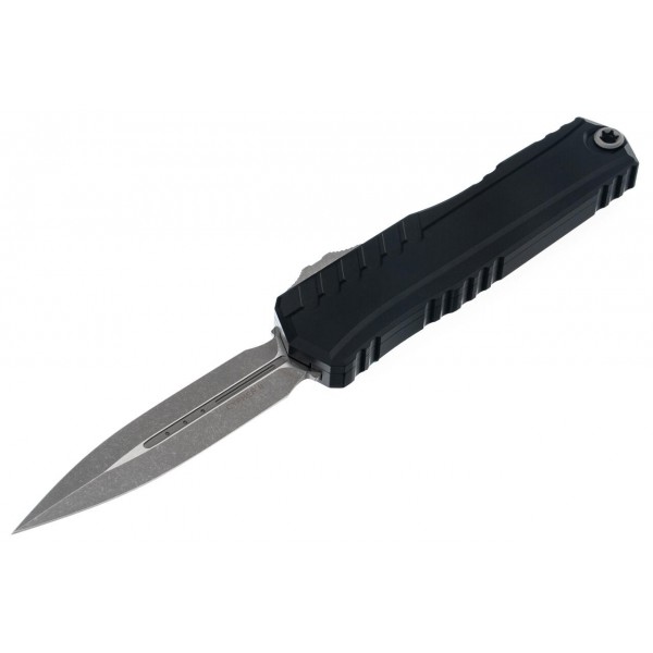 Ніж Microtech Cypher II D/E OTF, Apoc, чорне руків'я - 1242-10AP