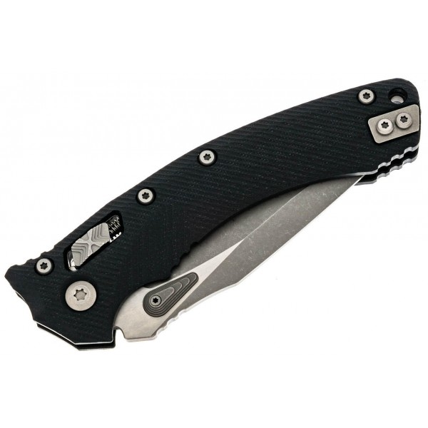 Нож Microtech Amphibian Ram-Lock, клинок Apoc Fluted, черная рукоять G10 - 137RL-10APFLGTBK Нож Microtech Amphibian Ram-Lock, клинок Apoc Fluted, черная рукоять G10 - 137RL-10APFLGTBK