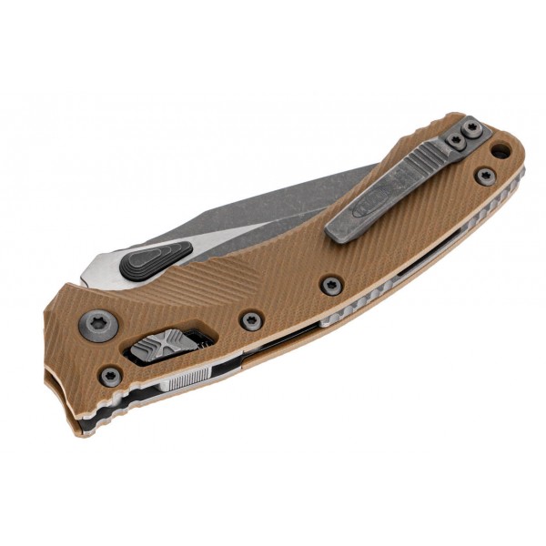 Нож Microtech Amphibian Ram-Lok, клинок Apoc Fluted, рукоять tan G10 - 137RL-10APFLGTTA Нож Microtech Amphibian Ram-Lok, клинок Apoc Fluted, рукоять tan G10 - 137RL-10APFLGTTA
