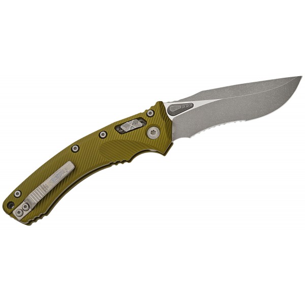 Ніж Microtech Amphibian Ram-Lok, клинок напівсер. Apoc Fluted, руків'я G10 OD Green - 137RL-11APFLOD Ніж Microtech Amphibian Ram-Lok, клинок напівсер. Apoc Fluted, руків'я G10 OD Green - 137RL-11APFLOD