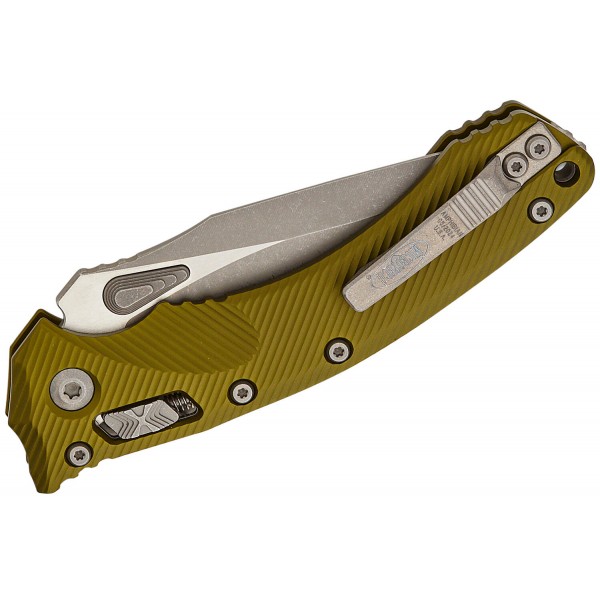Ніж Microtech Amphibian Ram-Lok, клинок напівсер. Apoc Fluted, руків'я G10 OD Green - 137RL-11APFLOD Ніж Microtech Amphibian Ram-Lok, клинок напівсер. Apoc Fluted, руків'я G10 OD Green - 137RL-11APFLOD